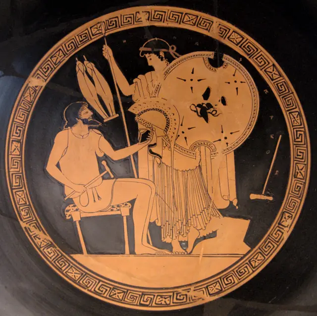 Hephaestus and Thetis, cup by the Foundry Painter