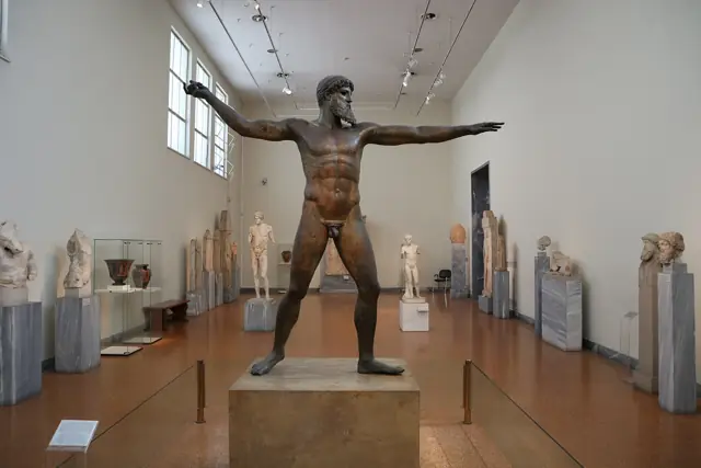 Bronze god from Cape Artemision, Zeus or Poseidon, about 460 BCE