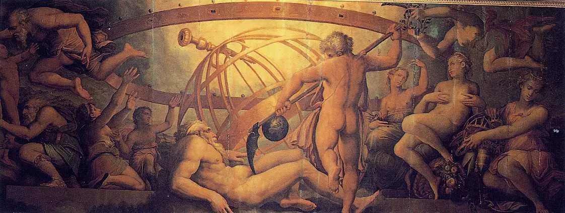 Saturn mutilates Uranus, Vasari workshop